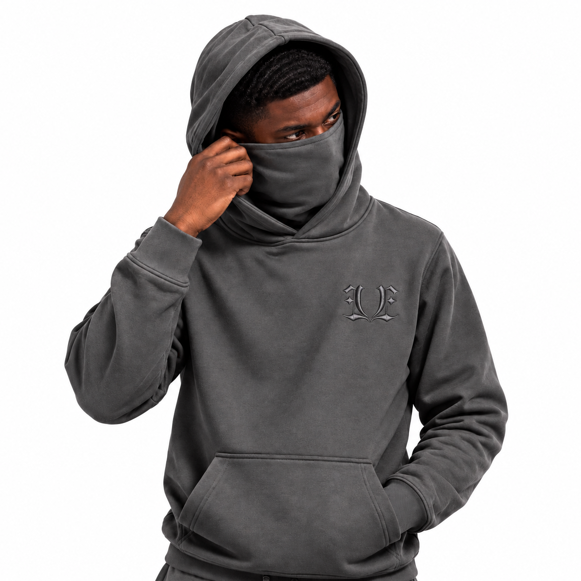 Medieval Gray Masked Hoodie